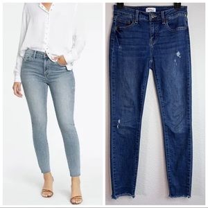 Anthropologie PISTOLA Distress Dark Blue Skinny Stretch Jeans Size 26.